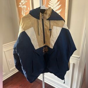 Vintage Notre Dame Pullover Windbreaker Bomber Jacket Men's XL